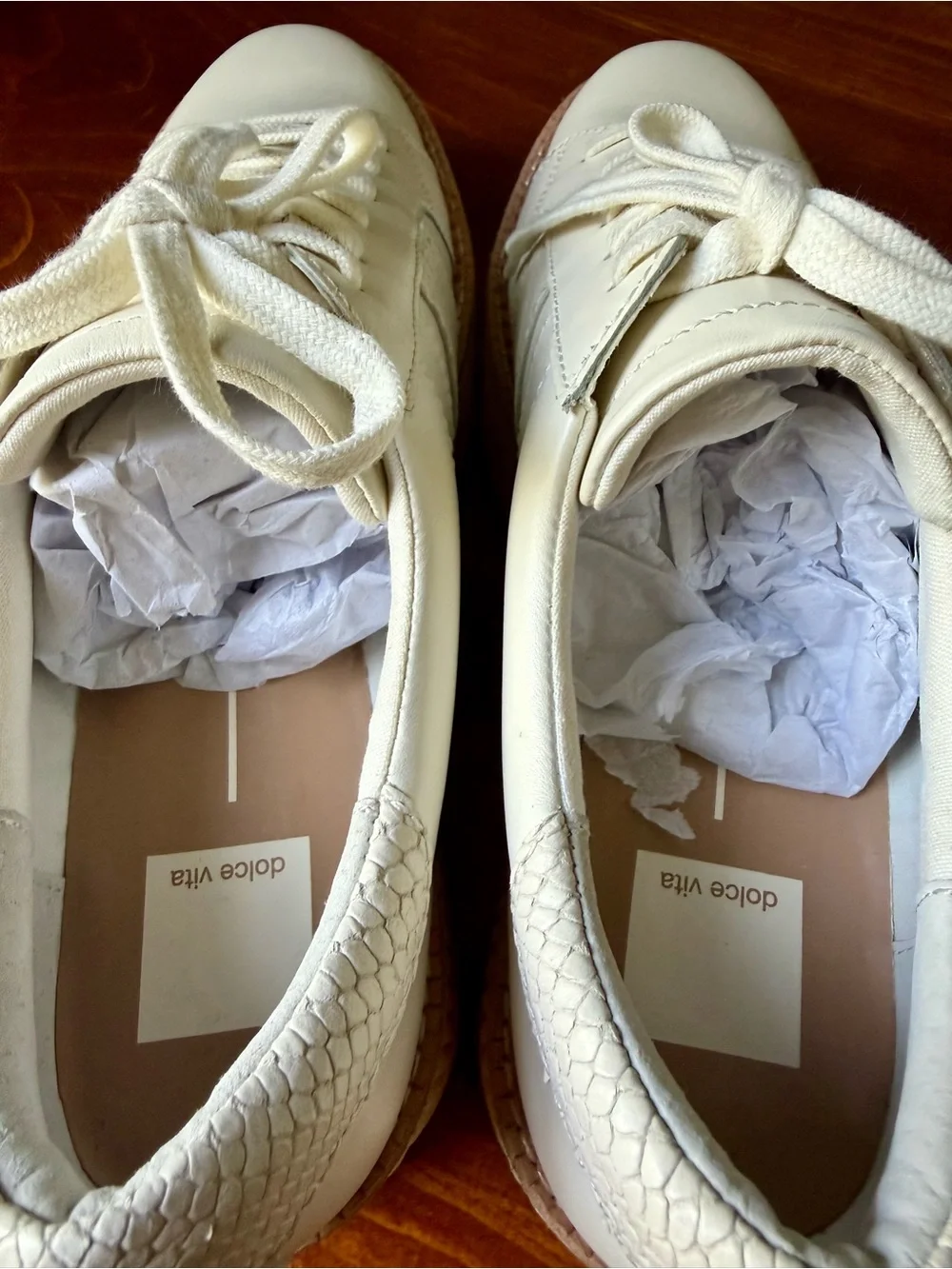Dolce Vita Tiger Platform Sneaker Women’s Size 9.5 Cream White New with Stickers